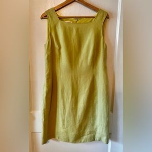 Talbots Vintage Linen Lime Green Dress